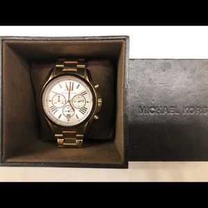 MICHAEL KORS ROSE GOLD/GOLD LARGE FACE WATCH